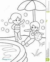 Summer Swimming Coloring Pages sketch template
