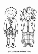 Kilt Colouring Scottish Pages Clipart Kids Coloring Day Scotland Burns  sketch template