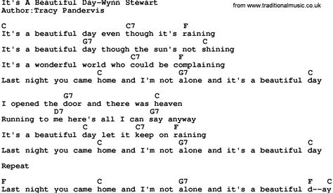 Country Music:It's A Beautiful Day-Wynn Stewart Lyrics and Chords