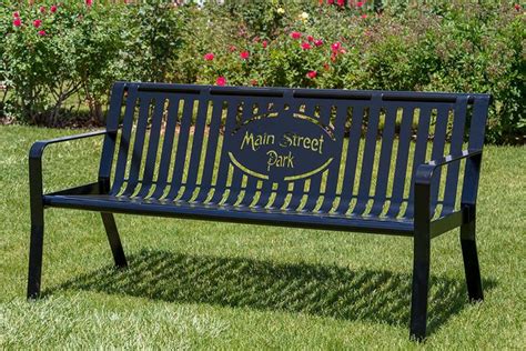 Customized Metal Park Benches | Metal outdoor bench, Memorial benches, Park bench design