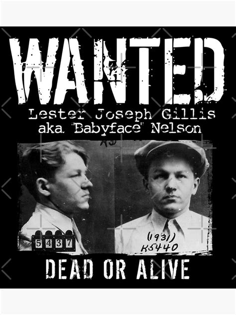 "Baby Face Nelson Mugshot - Wanted Dead or Alive" Art Print by ...