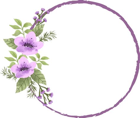 Elegant Purple Flower Border PNG Transparent Images - PNG All