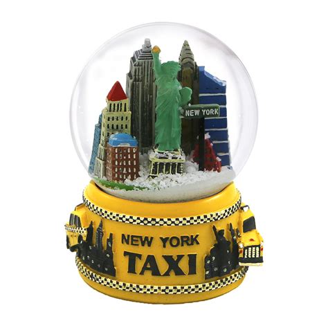 NYC Taxi Skyline Snow Globe