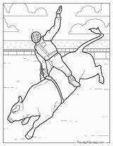 Bull Riding Coloring Pages Sketch Page sketch template