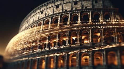 Premium AI Image | The colosseum at night with lights on