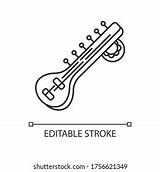 Drawing Sitar Instrument Sketch Coloring Page sketch template
