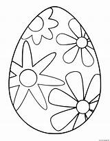 Easter Flower Simple Easy Egg Coloring Page Printable sketch template