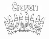 Crayon Coloring Crayons Blank Pages Template Colouring Outline Color  sketch template