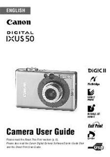 Canon Digital Ixus 50 Printed Manual