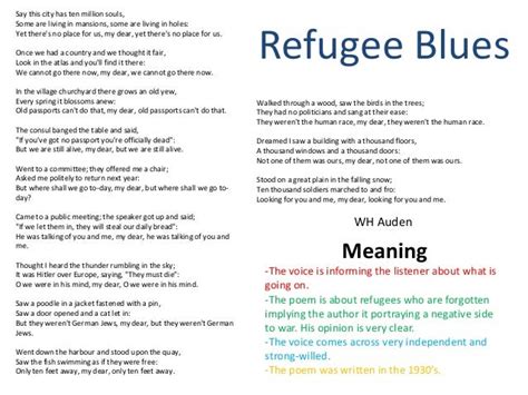 Refugee blues