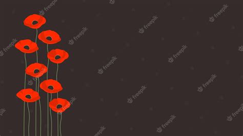 Premium Vector | Flat design poppy flower with copy space for veterans ...