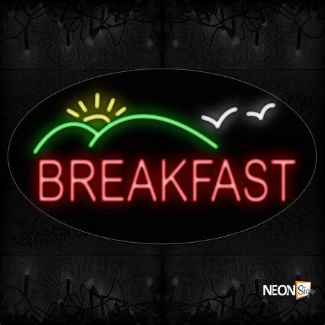 Breakfast With Mountain Logo Neon Sign - NeonSign.com