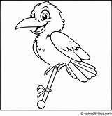 Coloring Page Of A Happy Raven On Pogo Stick – Epicactivitiescom sketch template