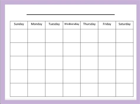 Extraordinary 4 Week Blank Calendar Printable | Calendar template, Blank monthly calendar ...