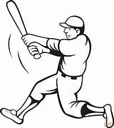 Baseball Batter Swinging coloring Page  Free Printable Coloring Pages sketch template