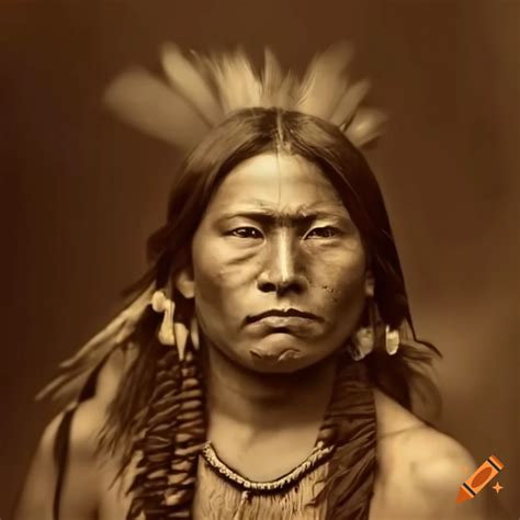 Portrait of a young apache indian warrior on Craiyon