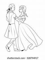 Coloring Book Couple Dancing Waltz Stock Illustration 328794917  sketch template