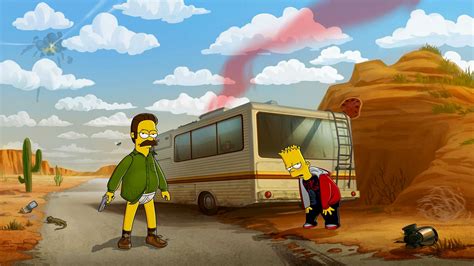 Wallpaper : landscape, illustration, humor, sky, yellow, cartoon, desert, The Simpsons, Breaking ...