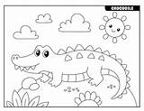 Premium Vector  Crocodile coloring Page For Kids sketch template