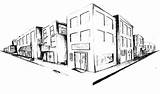 Street Perspective Coloring Page » Turkau sketch template