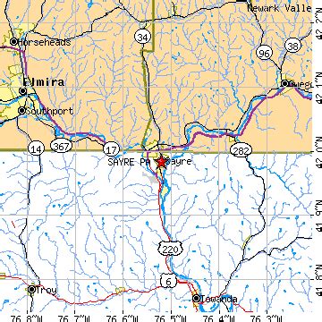 Sayre, Pennsylvania (PA) ~ population data, races, housing & economy