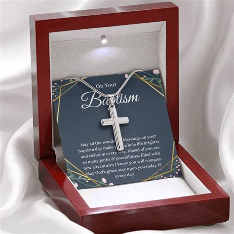 Cross Baptism Gift Baptism Necklace Adult Baptism Gift - Etsy