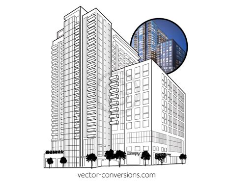 Vector drawings for buildings.