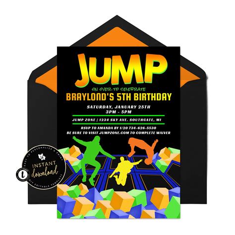 Trampoline Party Invite Template Free