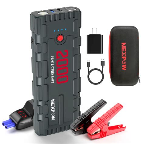 NEXPOW Car Jump Starter, 2000A Peak 18000mAh Portable Battery Battery ...