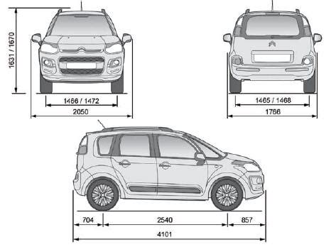 Citroën C3 Picasso: Caractéristiques techniques - Manuel du conducteur ...