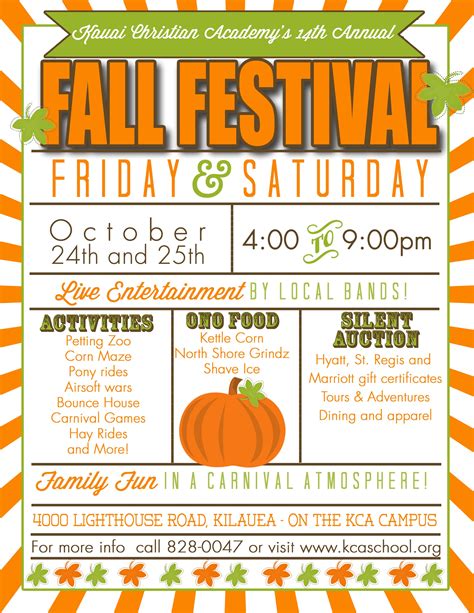 Kauai Christian Academy's 14th Annual Fall Festival | Kauai.com Events Calendar | Fall festival ...