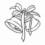 Bell Christmas Bells Coloring Pages Jingle Clipart Holly Kids Outline  sketch template