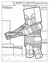 Minecraft Skeleton With Bow Coloring Page Free Printa  Vrogueco sketch template