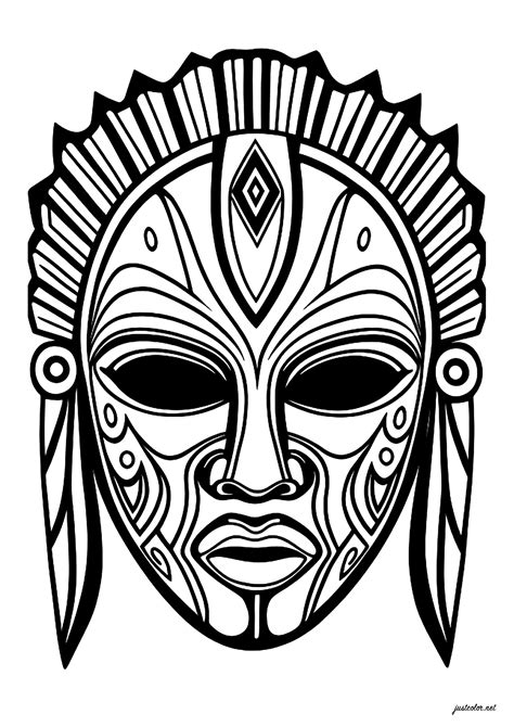African mask - Africa Adult Coloring Pages