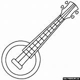 Banjo Coloring Page sketch template