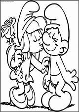 Smurfs Smurfette Kiss Rose Free Printable Coloring Page  sketch template