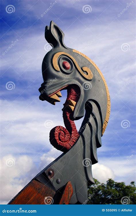 Viking Ship Dragon Head stock image. Image of norse, painted - 555095