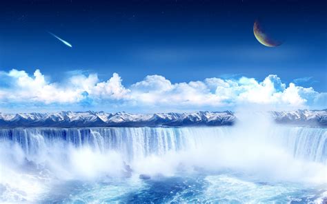 HD IPhone & Cute Desktop Wallpapers: Sky with Waterfalls