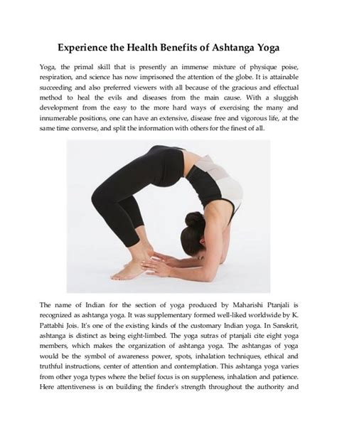 Experience the health benefits of ashtanga yoga