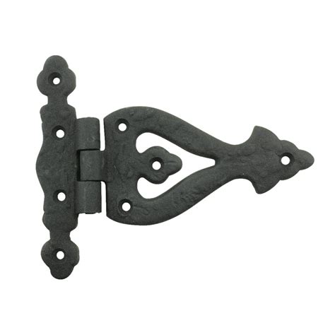 5 3/8 Inch Black Wrought Iron Door Hinge RSF Finish Barn Door Hinges