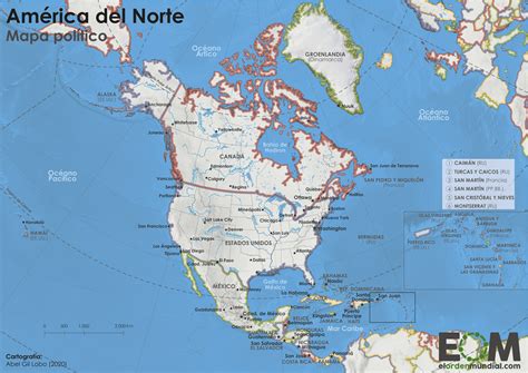 El mapa político de América del Norte - Mapas de El Orden Mundial - EOM