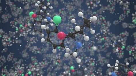 Molecule of Ketamine. Molecular Model, Looping Seamless 3d Animation ...