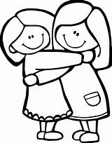 Cool Best Friends Girl Mother Hug Coloring Page  Disegni Da Colorare sketch template
