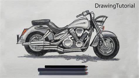 How to Draw Harley-Davidson Motorcycle Step by Step (Very Easy) - YouTube