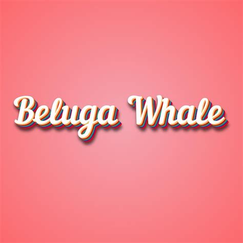 Beluga Whale Efeito de texto Foto Imagem legal | Foto Premium