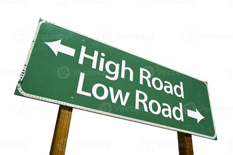 High Road, Low Road - Road Sign with Clipping Path 16307782 Stock Photo at Vecteezy