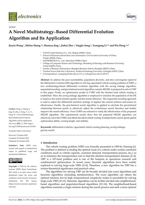 (PDF) A Novel Multistrategy-Based Differential Evolution Algorithm and ...