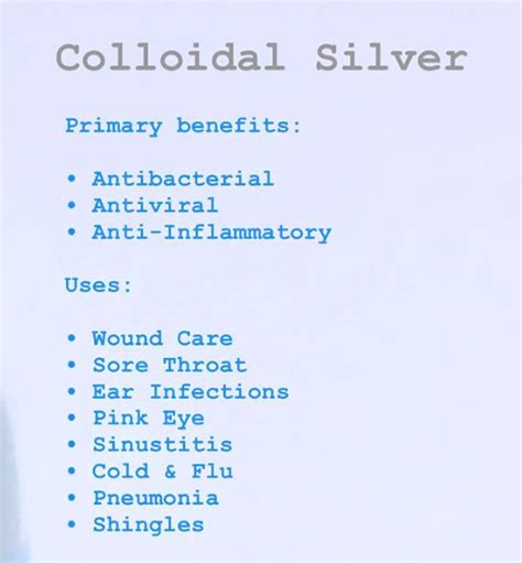 Main health benefits of colloidal silver, amazing. | Colloidal silver ...