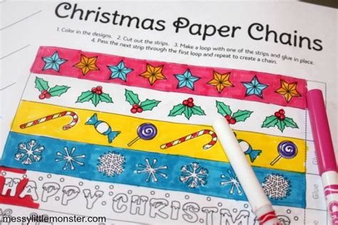 Printable Christmas Paper Chain Template | Christmas paper chains ...