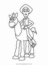 Woody Sitting On Bullseye Coloring Page For Kids  Free Toy Story sketch template
